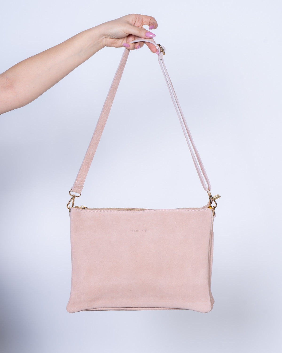 BORSA OLIVIA CAMOSCIO ROSA