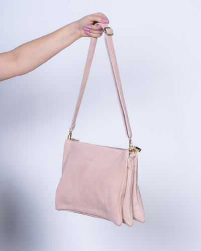 BORSA OLIVIA CAMOSCIO ROSA