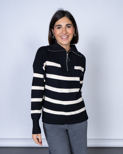 MAGLIONE SABA NERO/PANNA