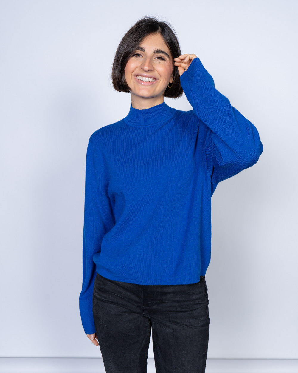 MAGLIONE NIKA LS BLU