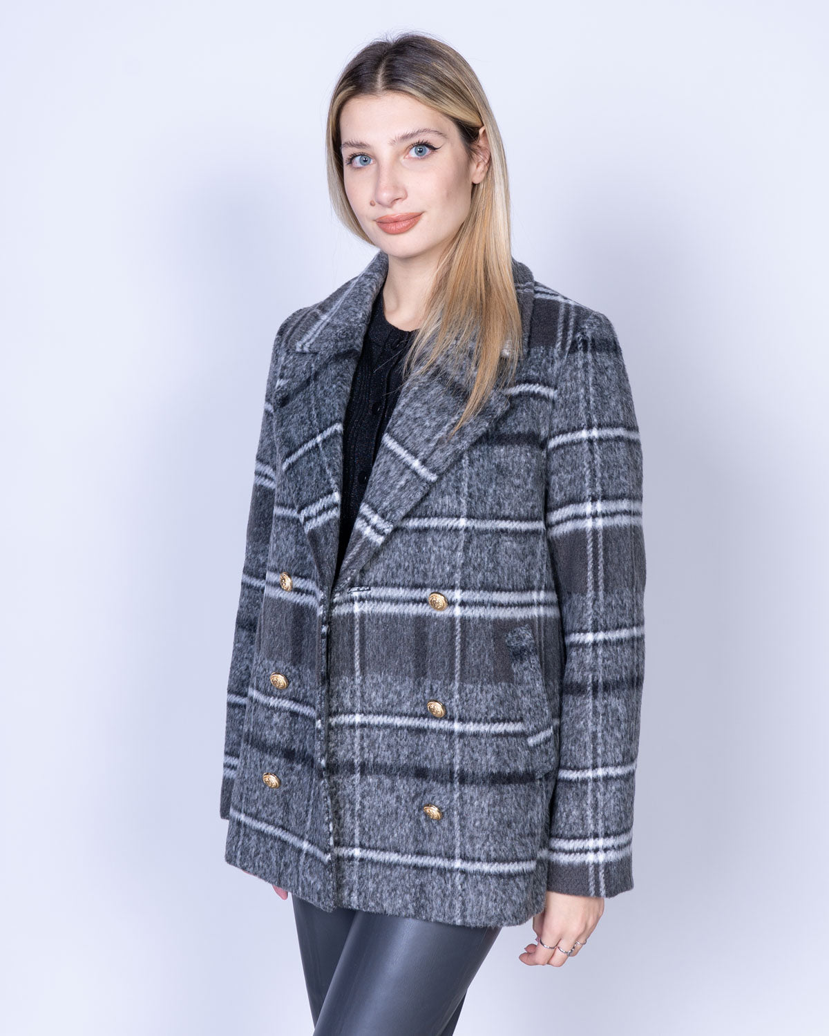 CAPPOTTO ROSE GRIGIO MELANGE SCURO