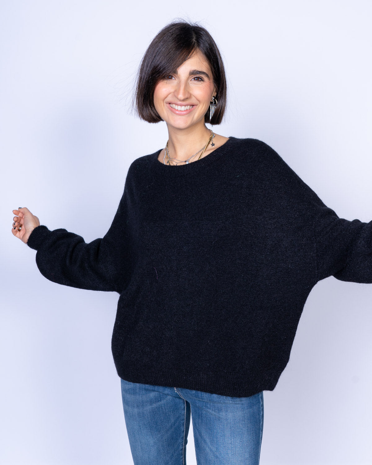 MAGLIONE CANNELLA NERO