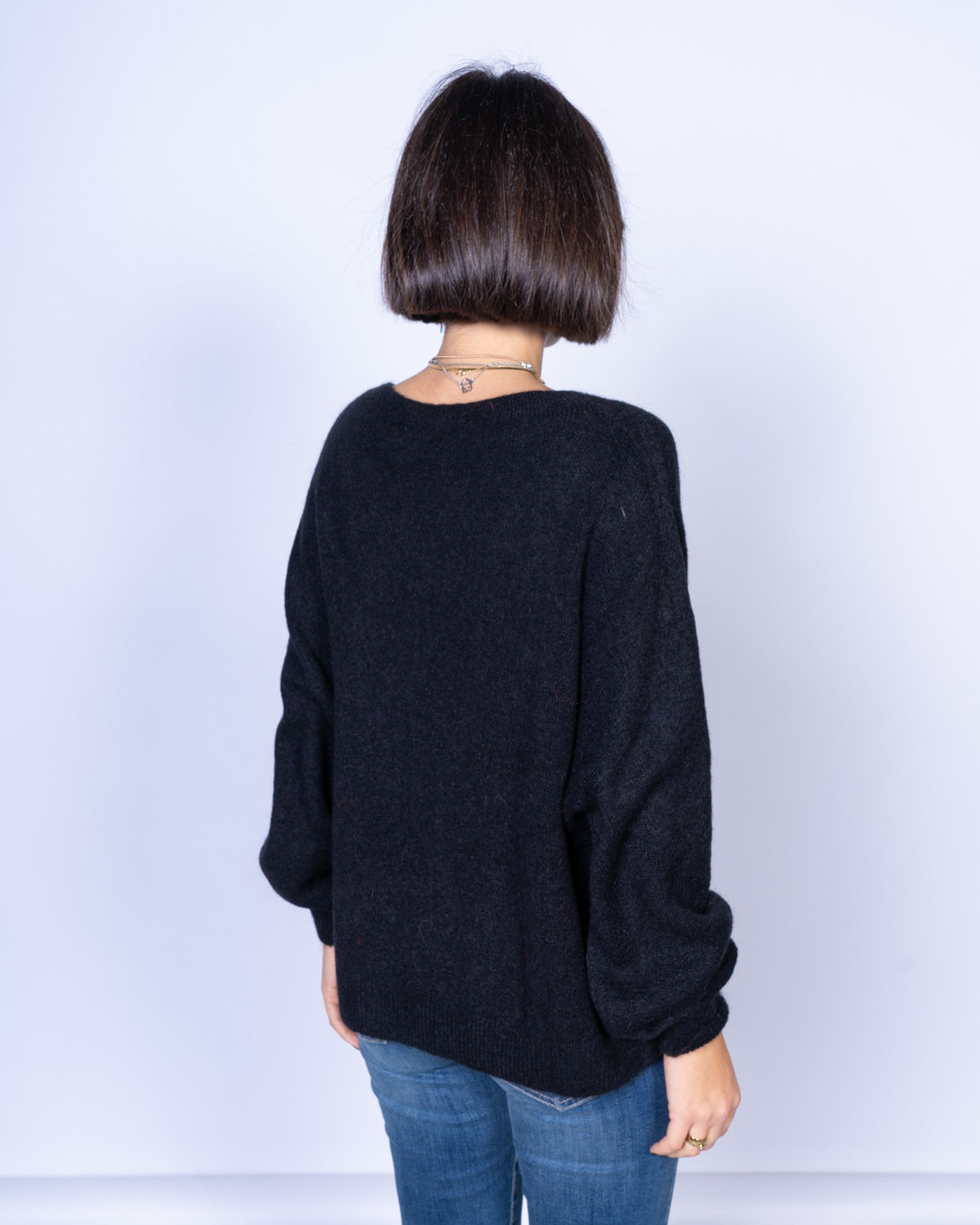 MAGLIONE CANNELLA NERO