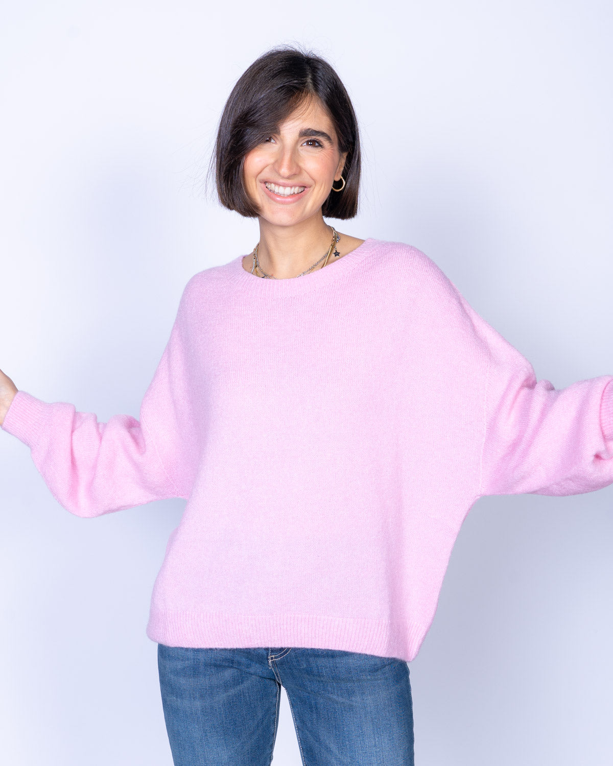 MAGLIONE CANNELLA ROSA