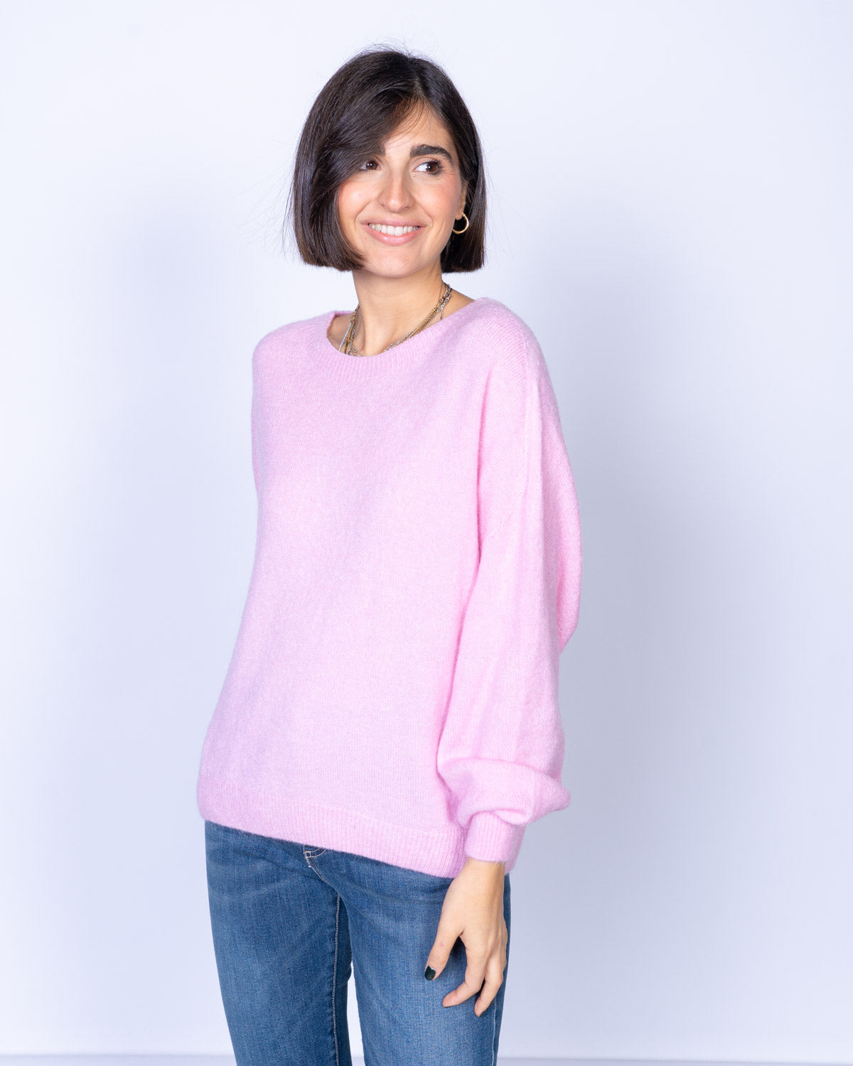 MAGLIONE CANNELLA ROSA