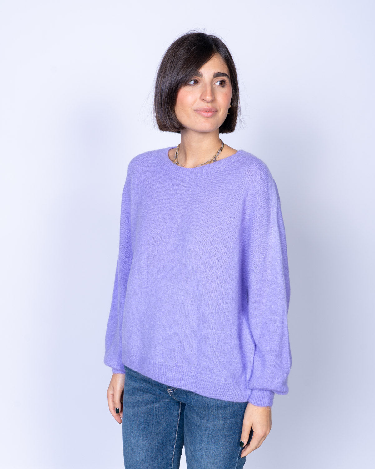 MAGLIONE CANNELLA LILLA