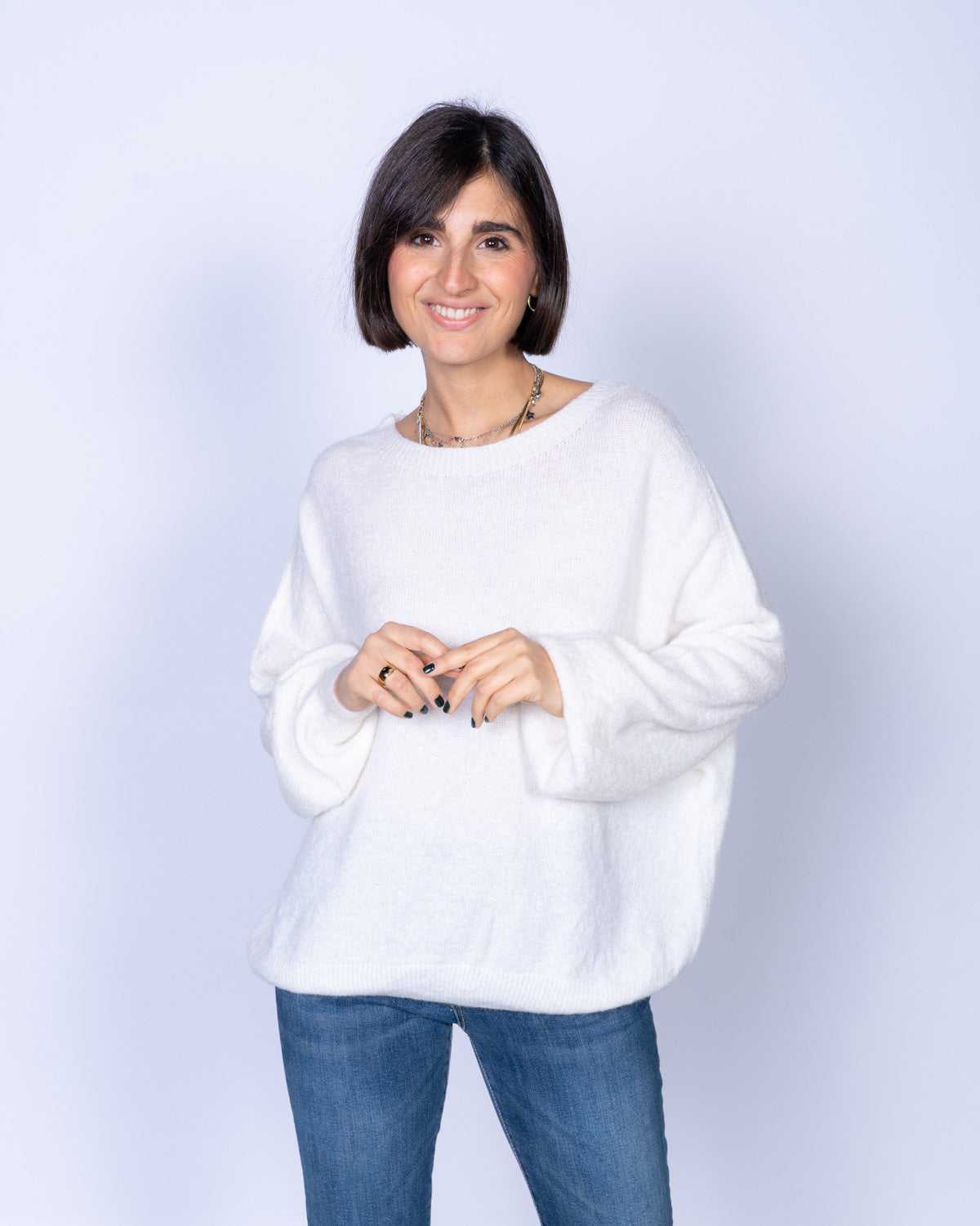 MAGLIONE CANNELLA PANNA