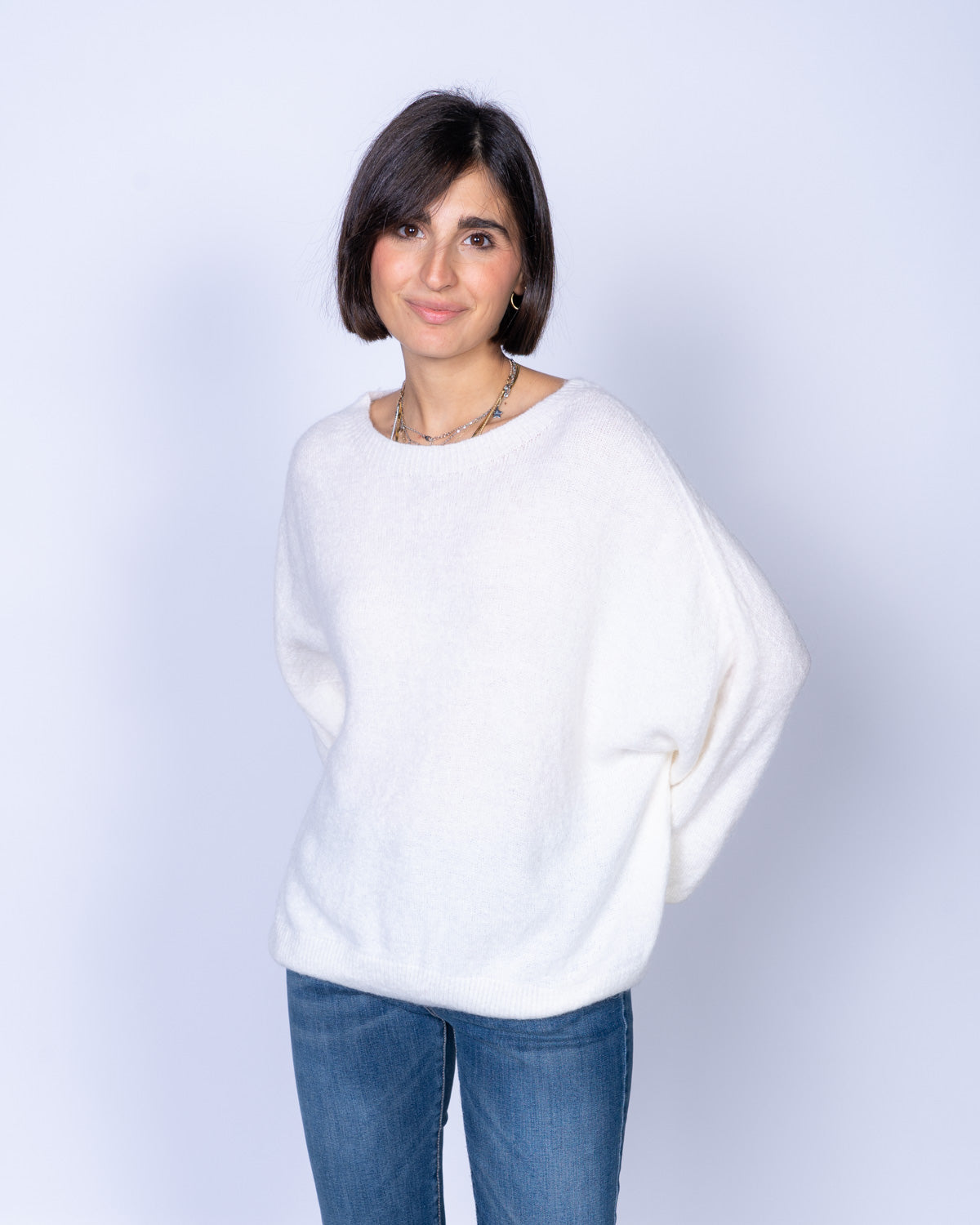 MAGLIONE CANNELLA PANNA