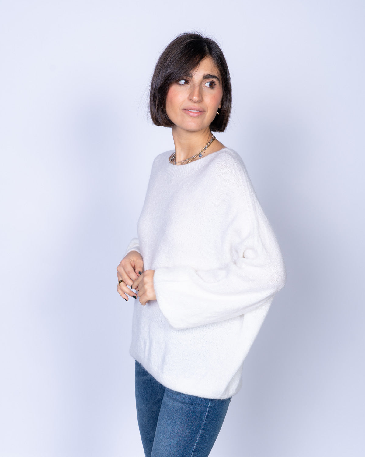 MAGLIONE CANNELLA PANNA