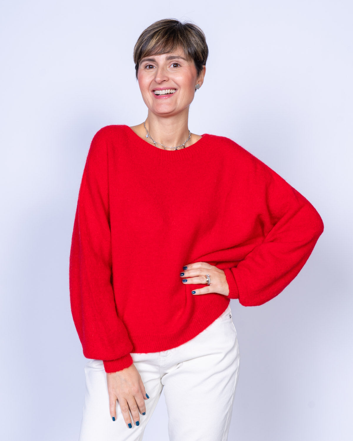 MAGLIONE CANNELLA ROSSO