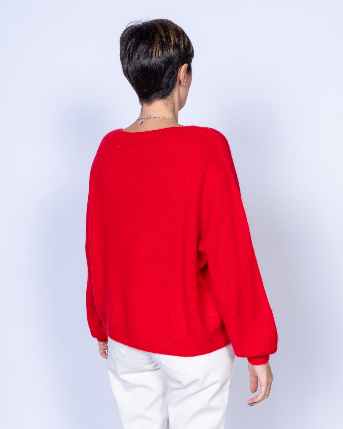 MAGLIONE CANNELLA ROSSO