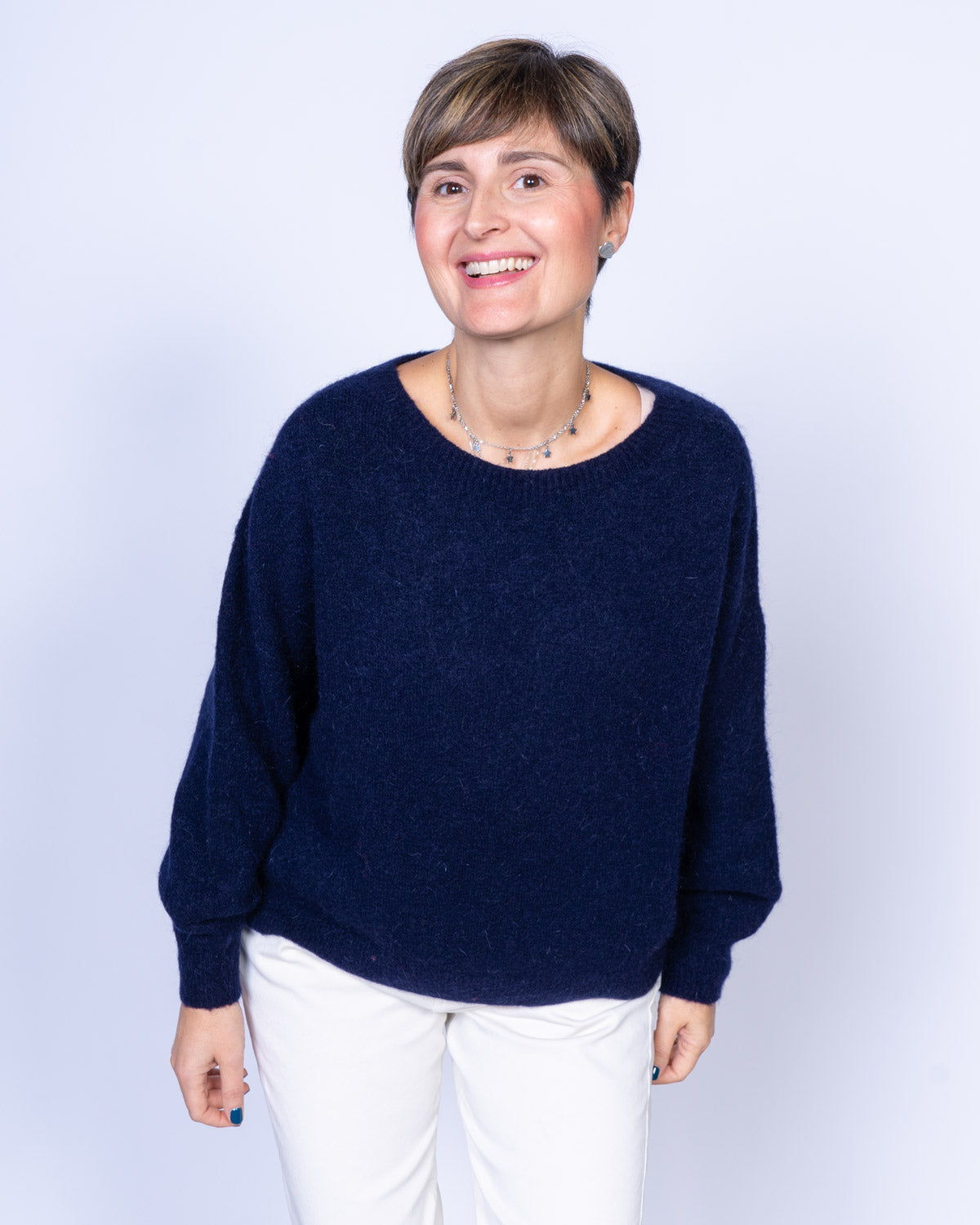 MAGLIONE CANNELLA BLU