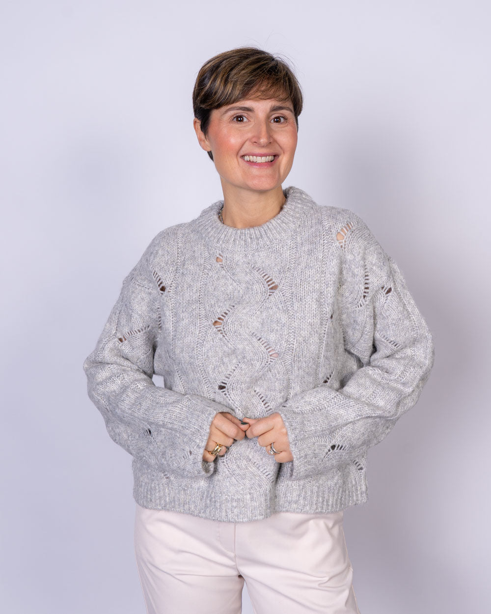 MAGLIONE LINA GRIGIO CHIARO