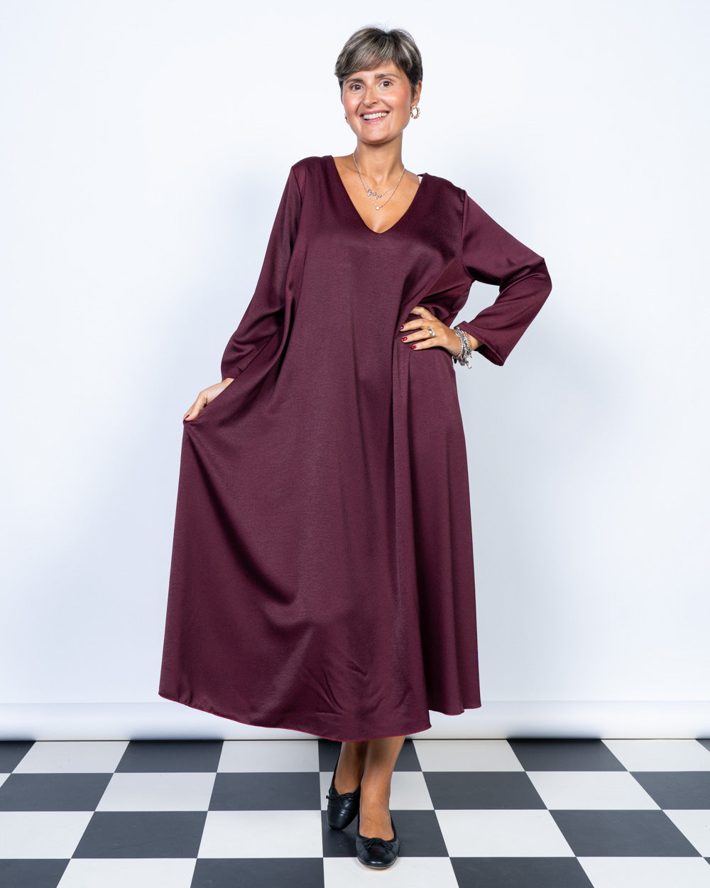 VESTITO AMALFI BORDEAUX