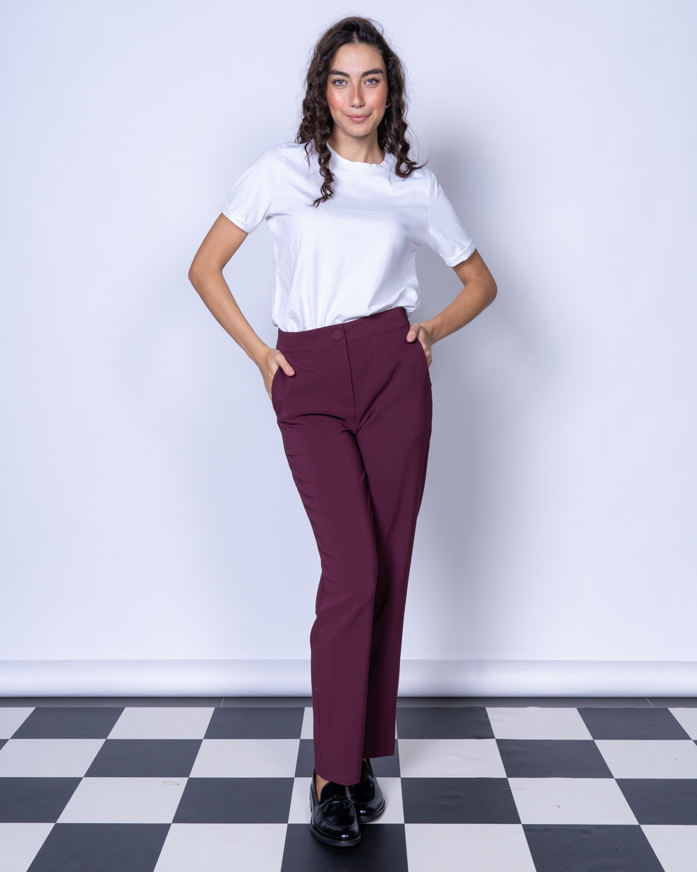 PANTALONE ANEMONE BORDEAUX