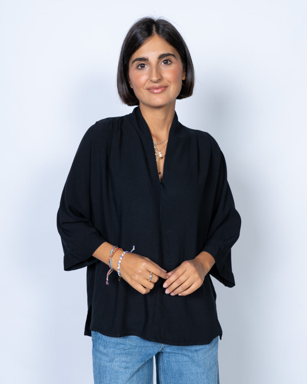 BLUSA ORTENSIA NERO